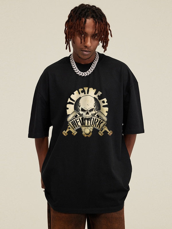 Street Skull Medal Oversized Tees