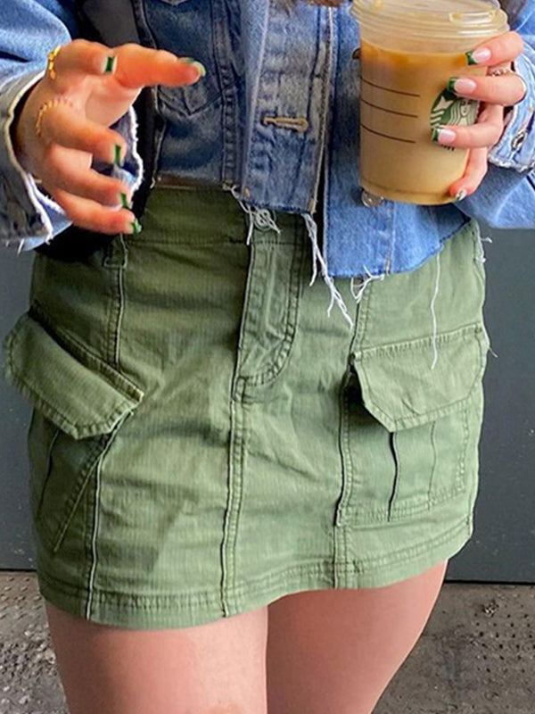 Cargo Pocket Micro Mini Skirt