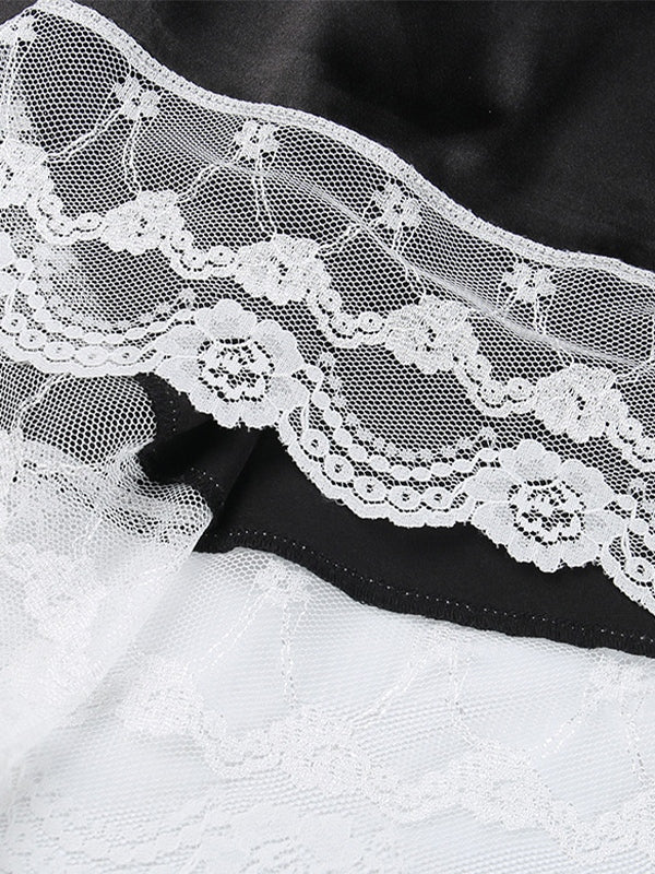 Convertible Lace Paneled Corset Mini Dress