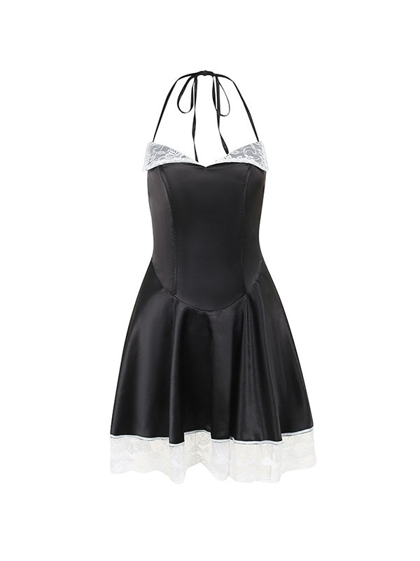 Convertible Lace Paneled Corset Mini Dress
