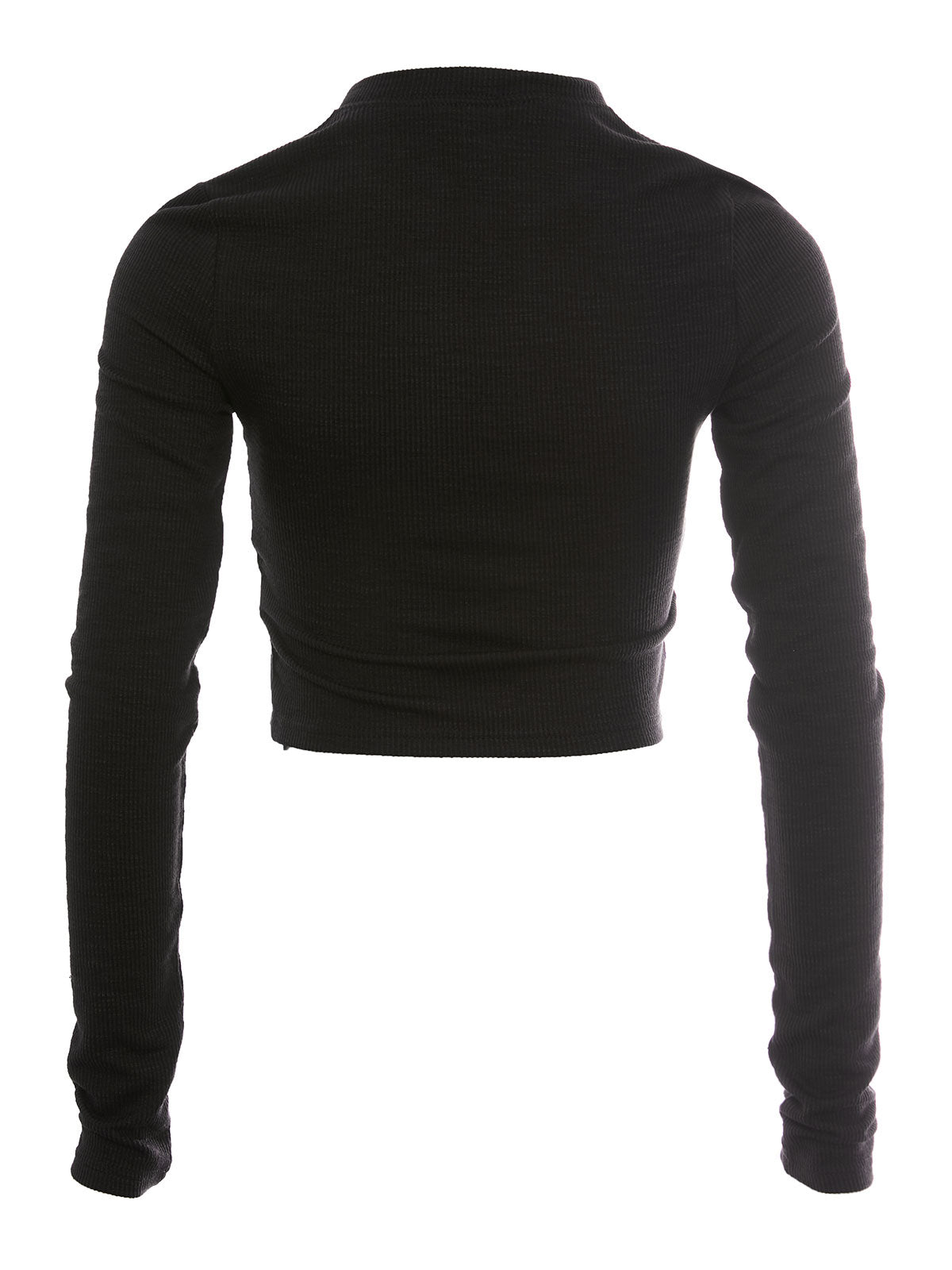 Blurry Long Sleeve Cotton Crop Top