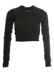 Blurry Long Sleeve Cotton Crop Top