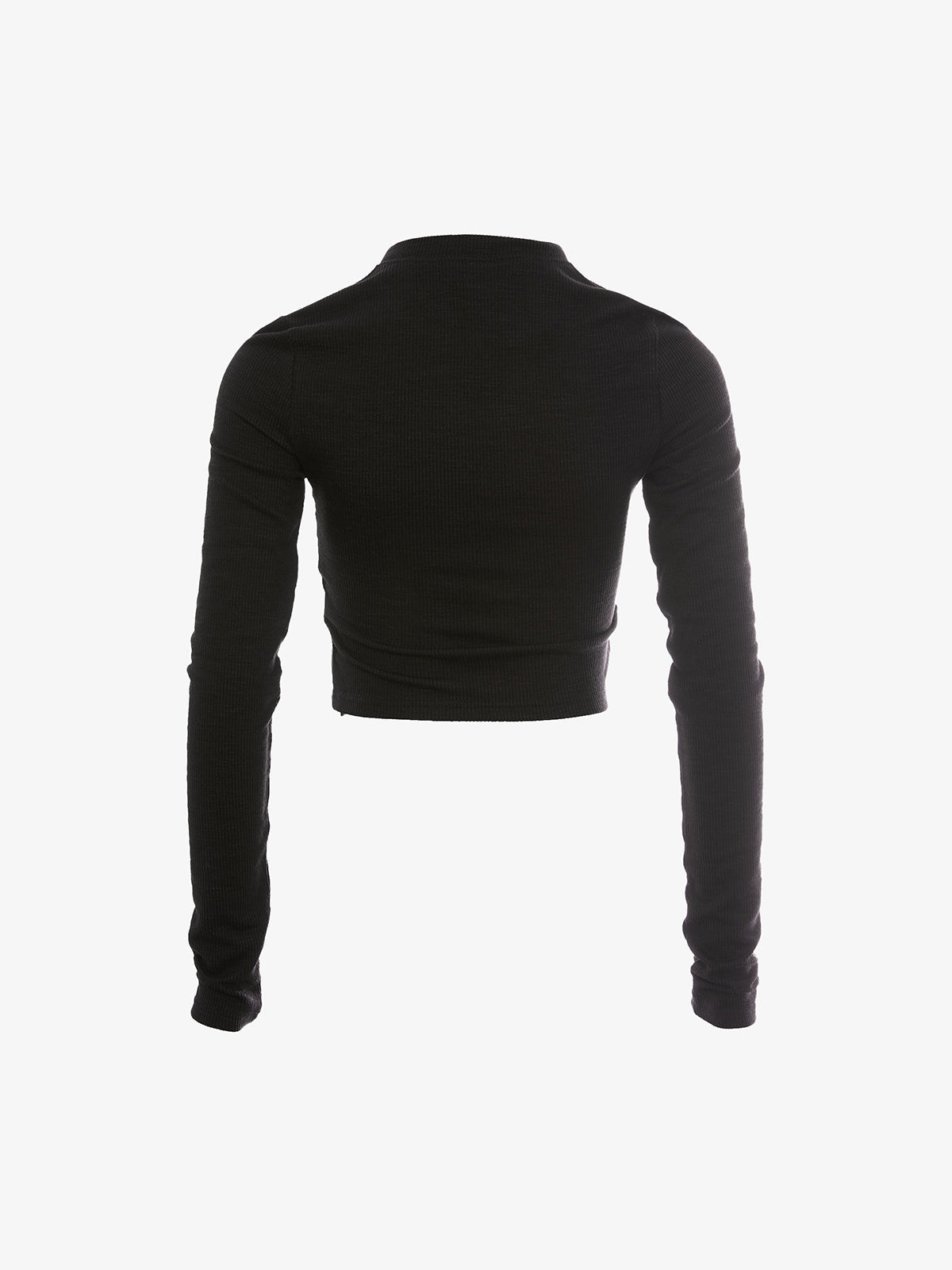 Blurry Long Sleeve Cotton Crop Top