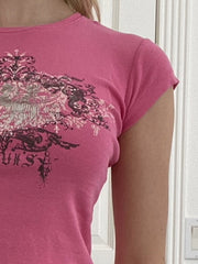 Vintage Acanthus Logo Print Baby Tee