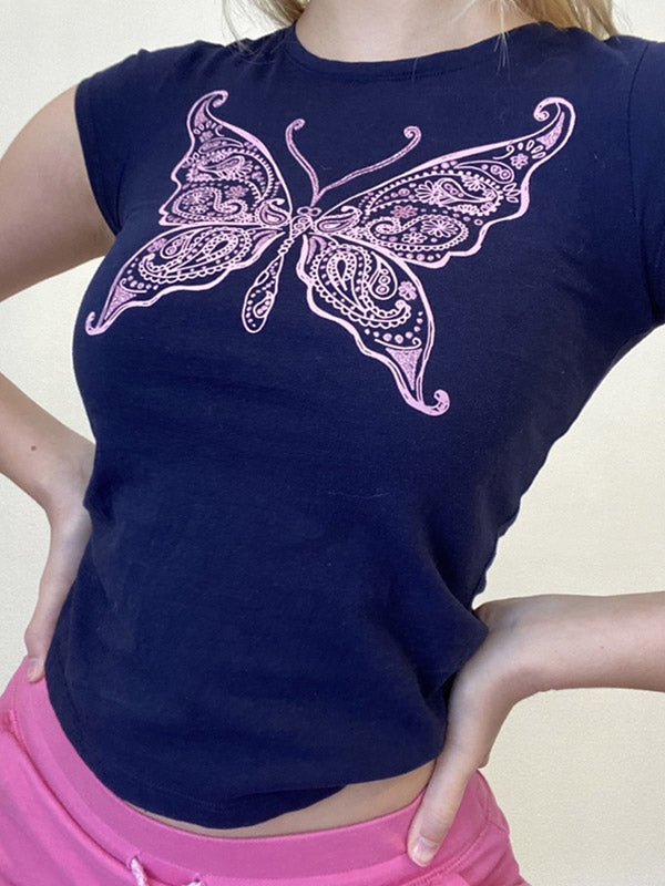 Vintage Acanthus Logo Print Baby Tee