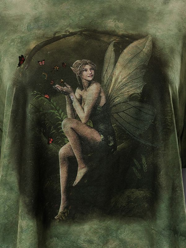Tie Dye Grunge Fairy Print Tee