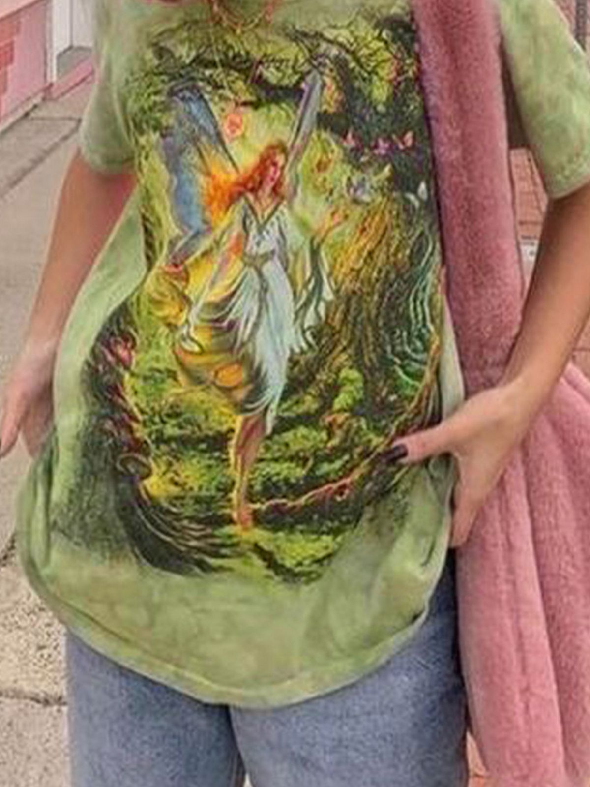 Tie Dye Grunge Fairy Print Tee