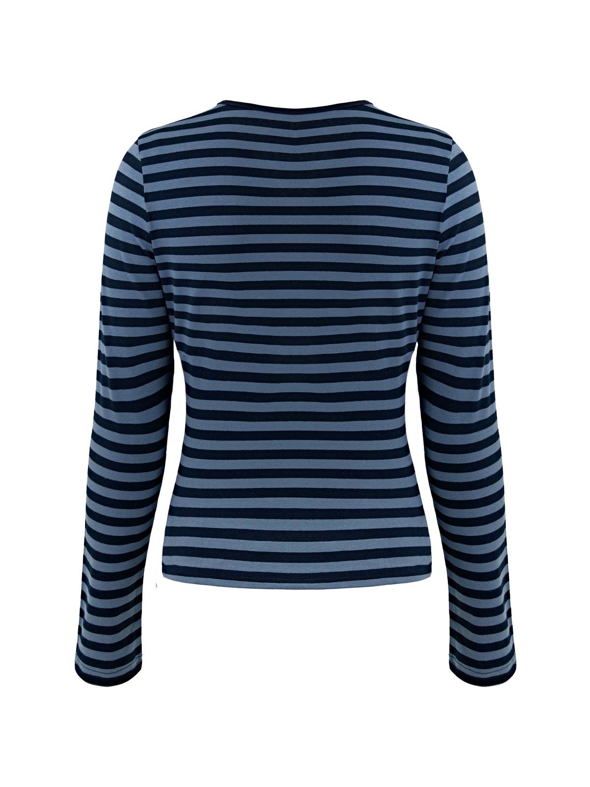 Striped V Neck Long Sleeve Tee