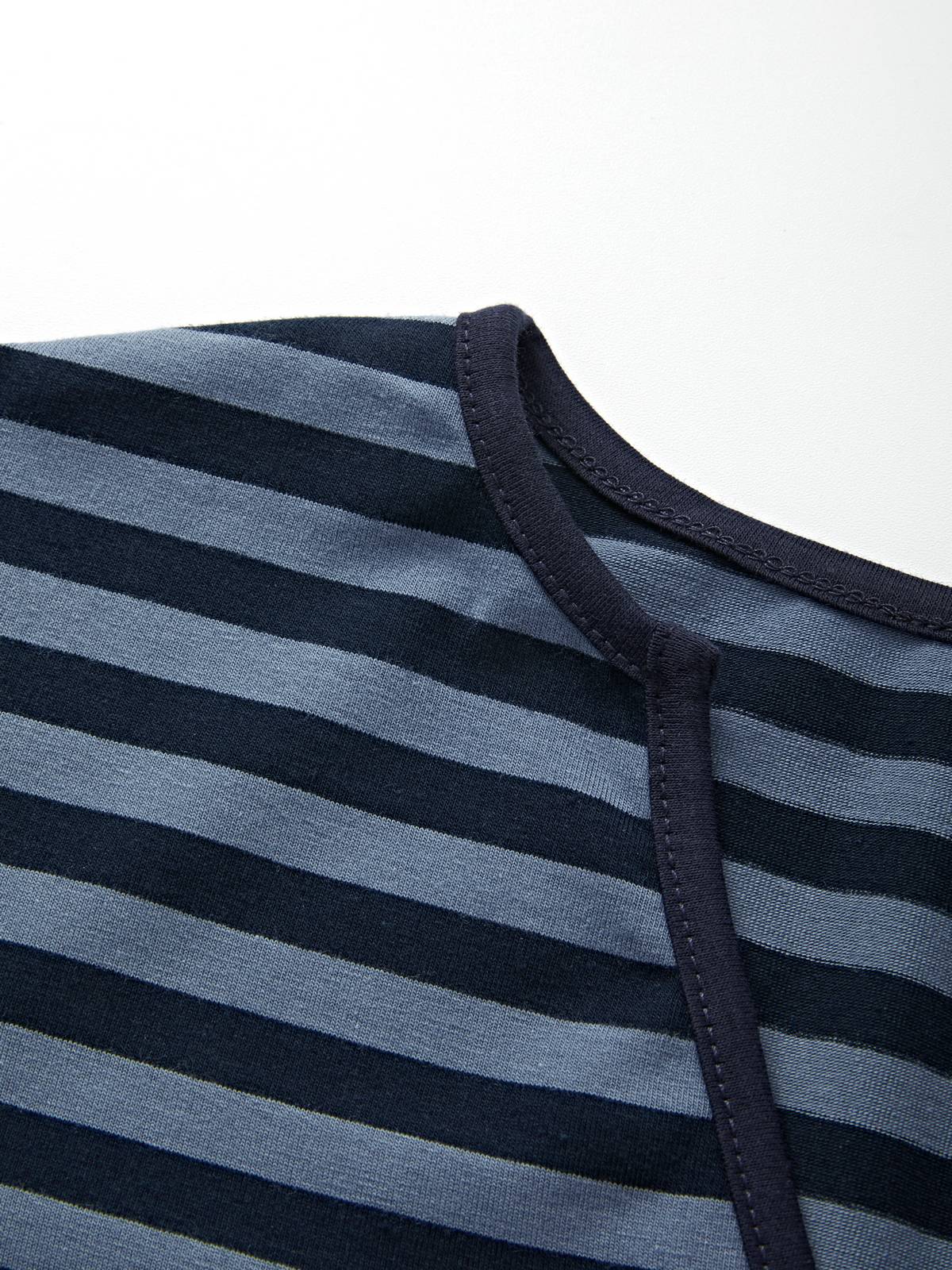 Striped V Neck Long Sleeve Tee