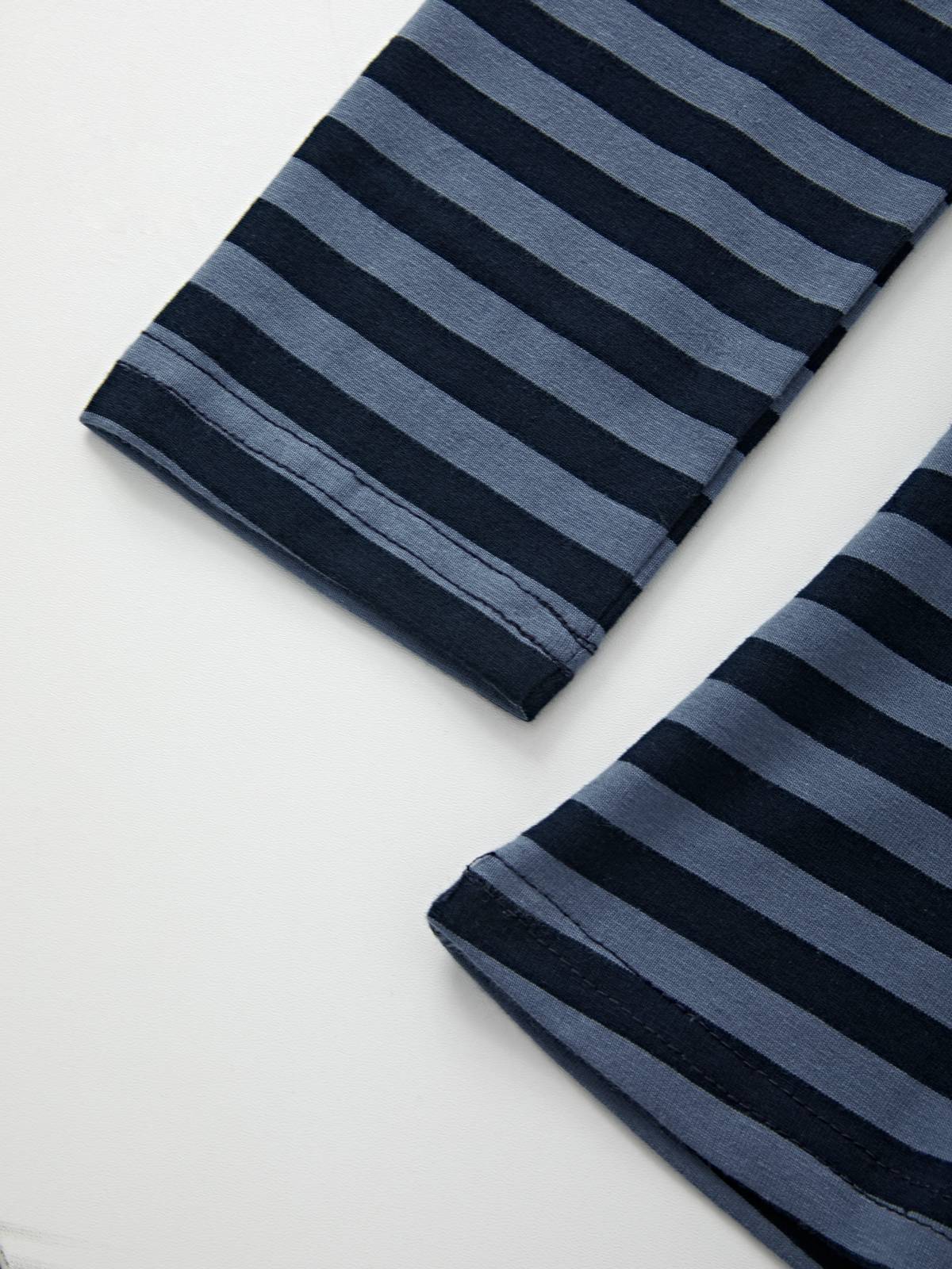 Striped V Neck Long Sleeve Tee