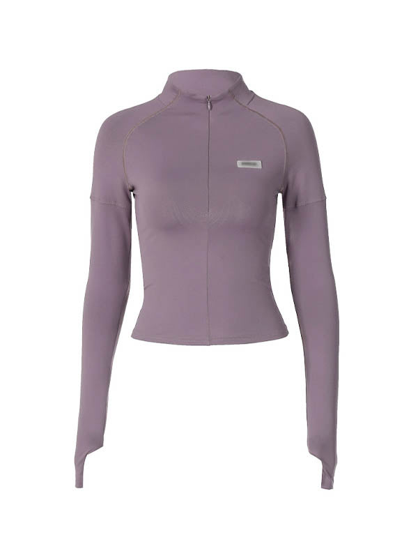 Zip Up Long Sleeve Crop Top