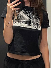 City Light Black Crop Top