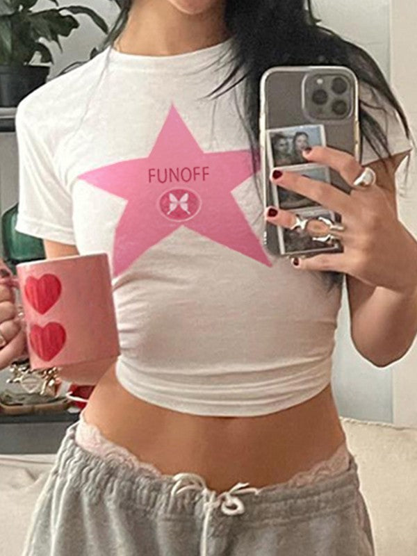 Star Logo Graphic Crop Top