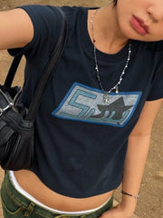 Vintage Star Logo Graphic Crop Top