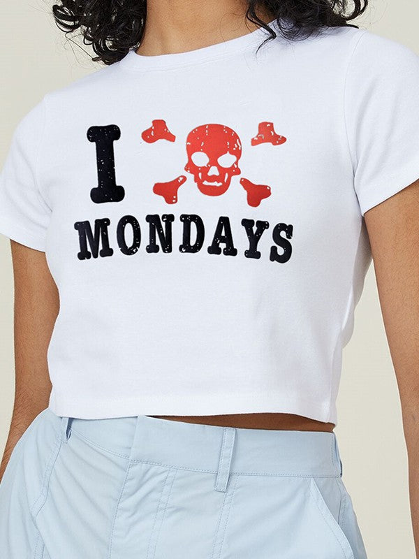 Hate Monday Printed Crop Top