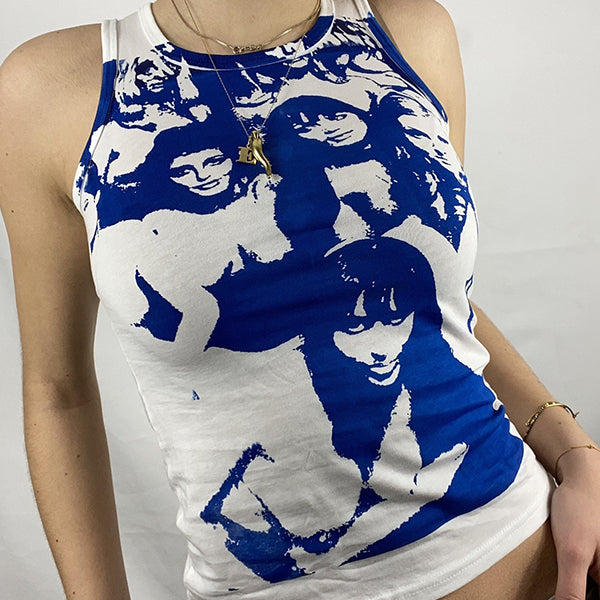 Vintage Girl Graphic Crop Tank Top