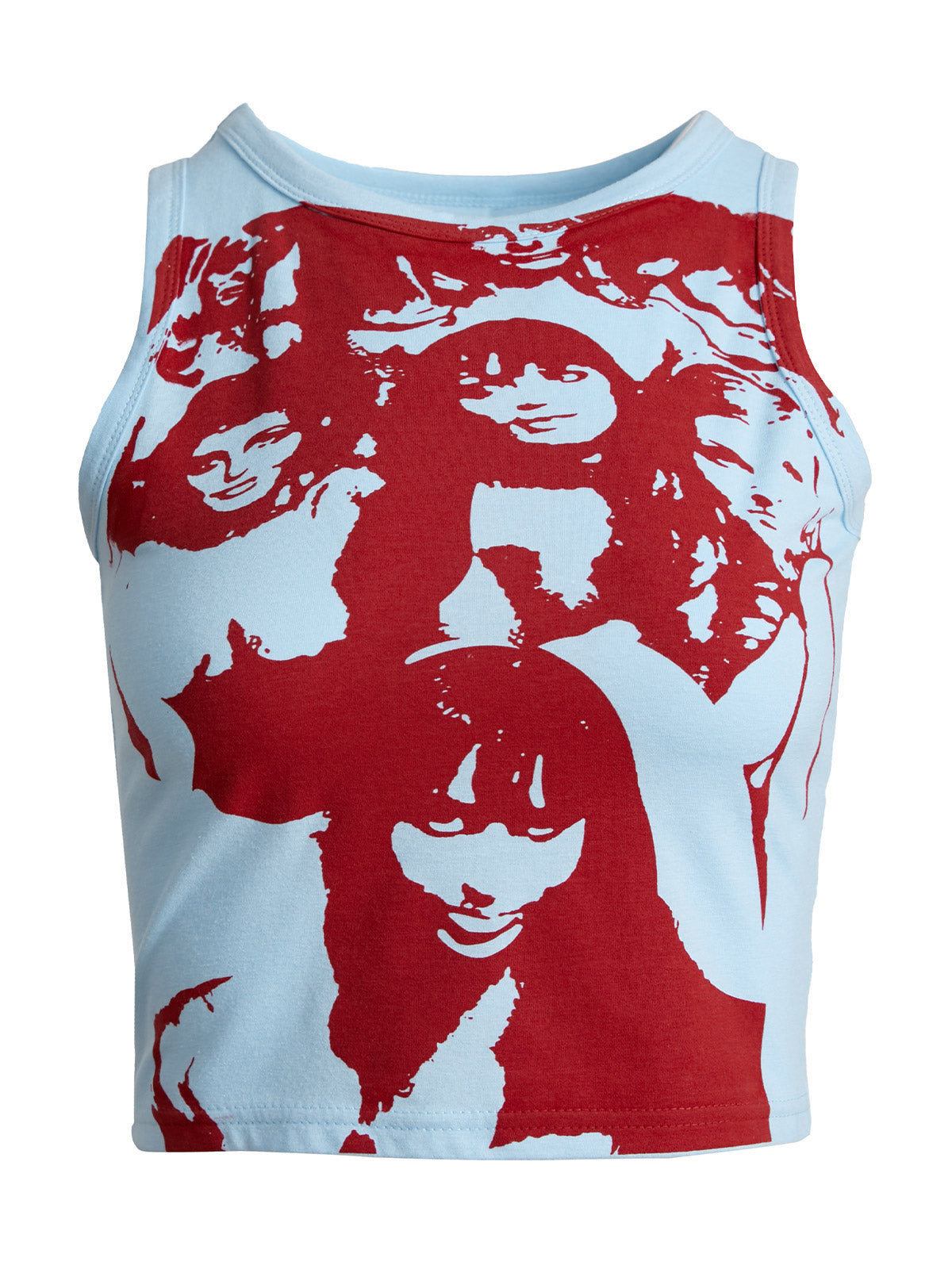 Vintage Girl Graphic Crop Tank Top