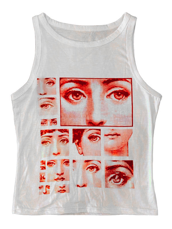 Staring Eye Graphic Crop Tank Top