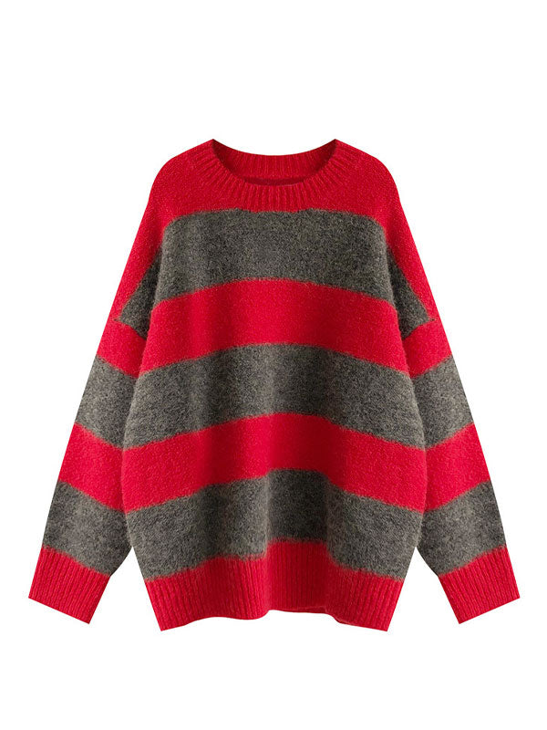 Oversized Stripe Pullover Sweater