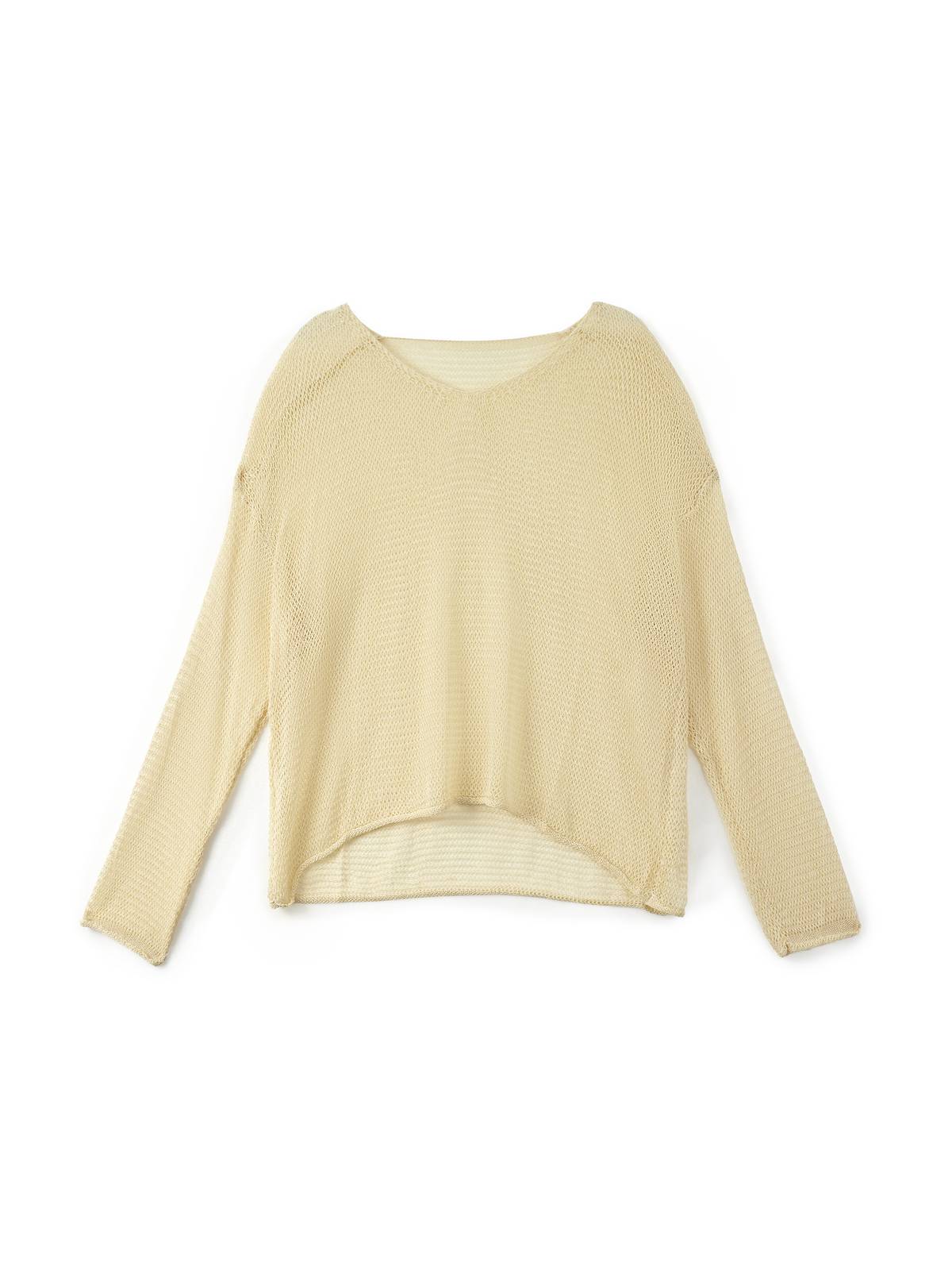 Oversized Long Sleeve Crochet Knit Top