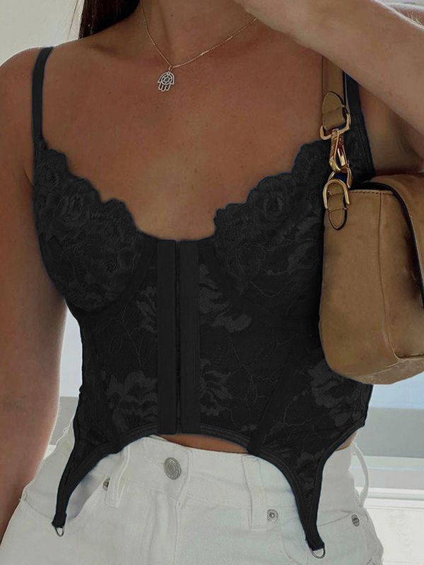 Criss Cross Back Lace Corset Top