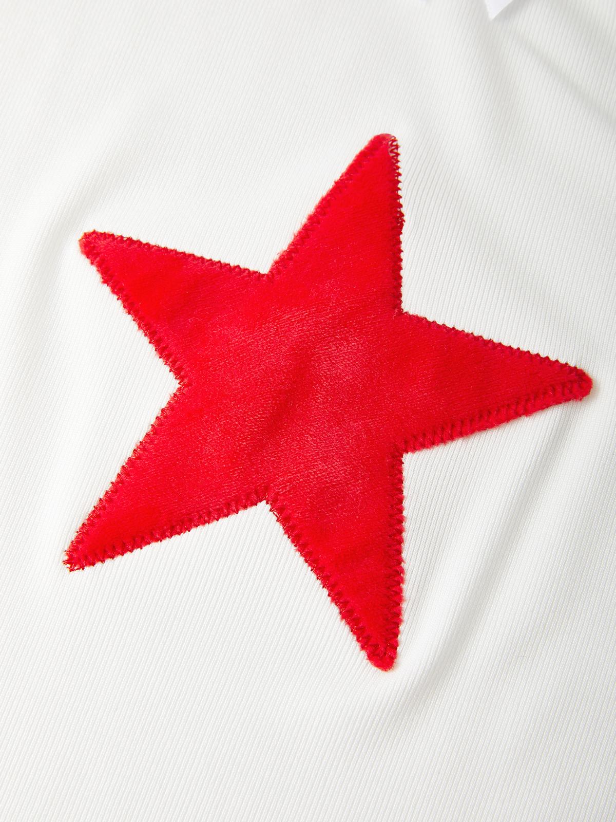 Star Embroidered Rib Cropped Tank Top