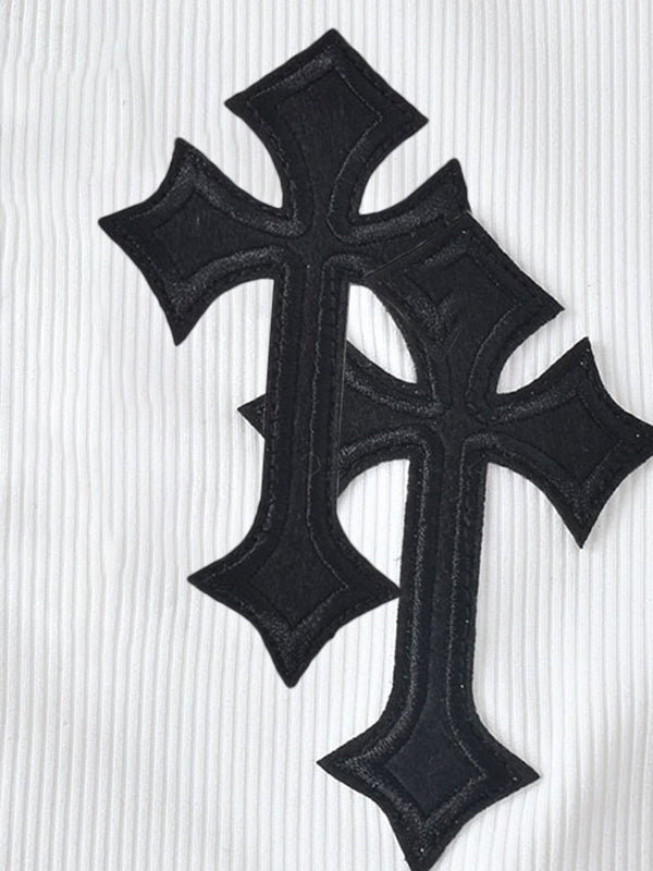 Star Embroidered Rib Cropped Tank Top