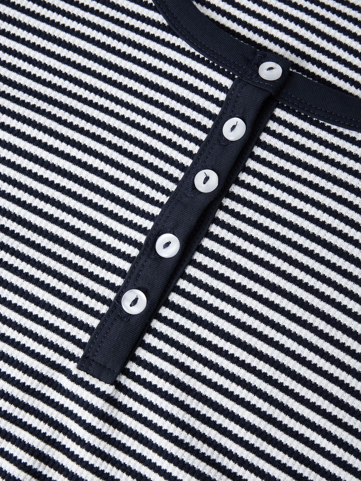 Striped Button Front Knit Top