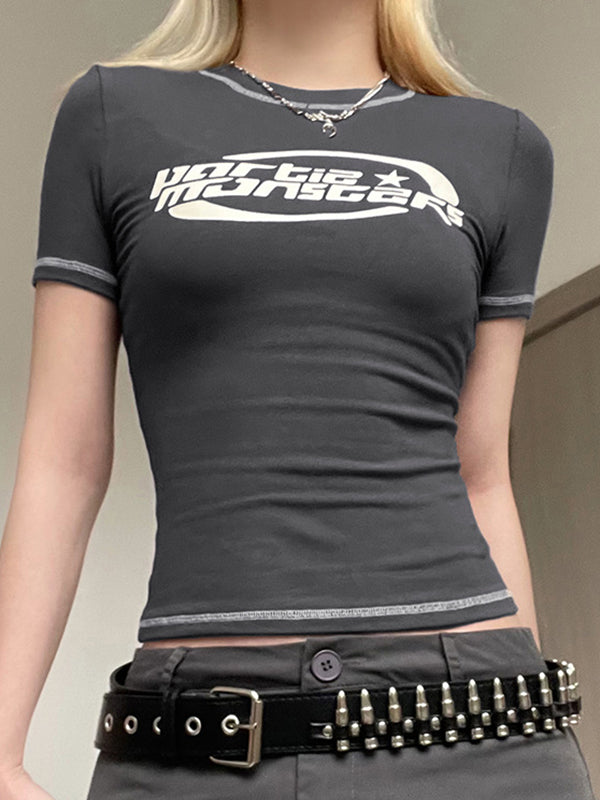 Vintage Logo Print Knit Crop Top