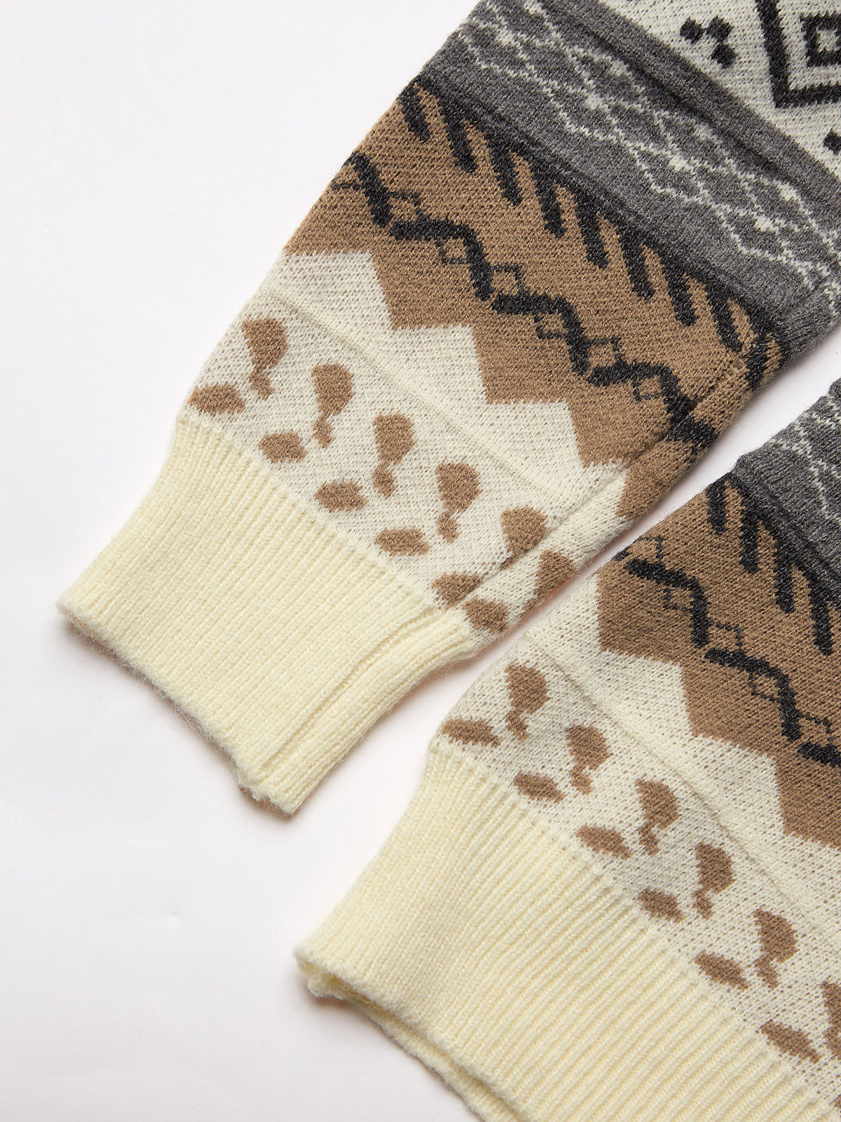 Mixed Jacquard Vintage Pullover Sweater