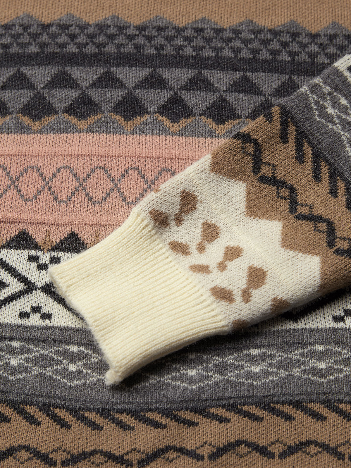 Mixed Jacquard Vintage Pullover Sweater