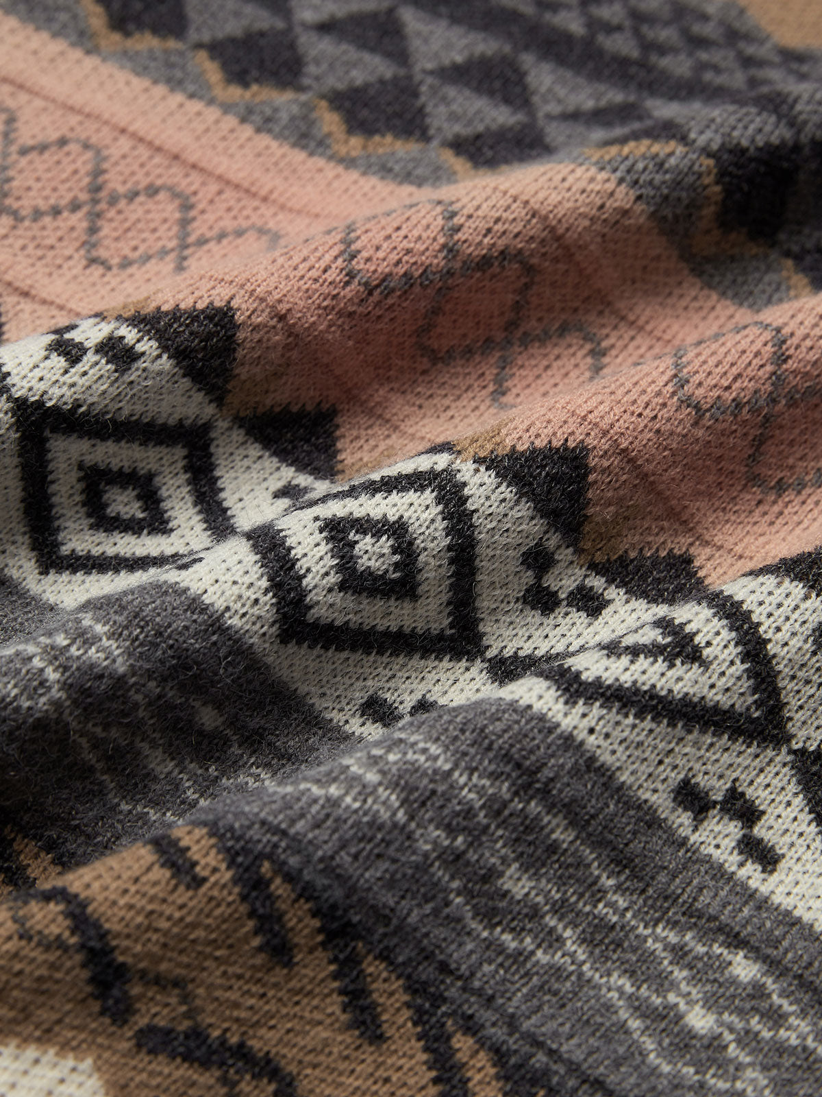 Mixed Jacquard Vintage Pullover Sweater