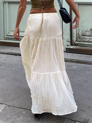 Pleated Tiered Maxi Skirt