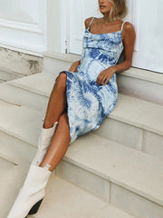 Tie-Dye Sling Midi Dress