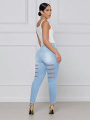 Ripped High Waist Skinny Jeans