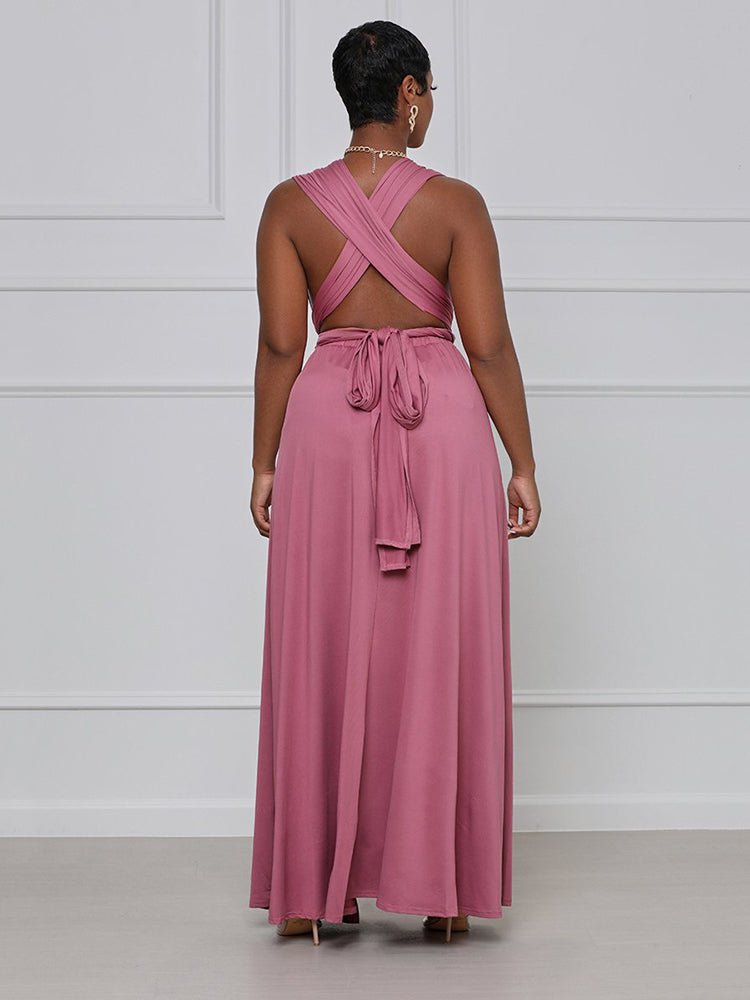 Solid Bandage Slit Dress