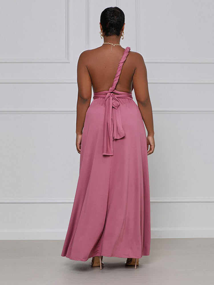 Solid Bandage Slit Dress