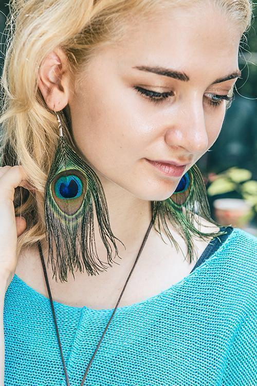 Peacock Feather Earring