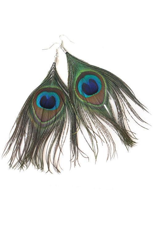 Peacock Feather Earring