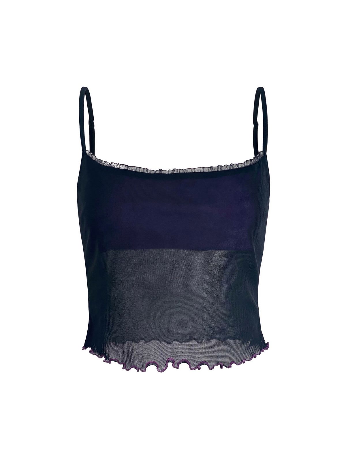 Patchwork Mesh Crop Cami Top