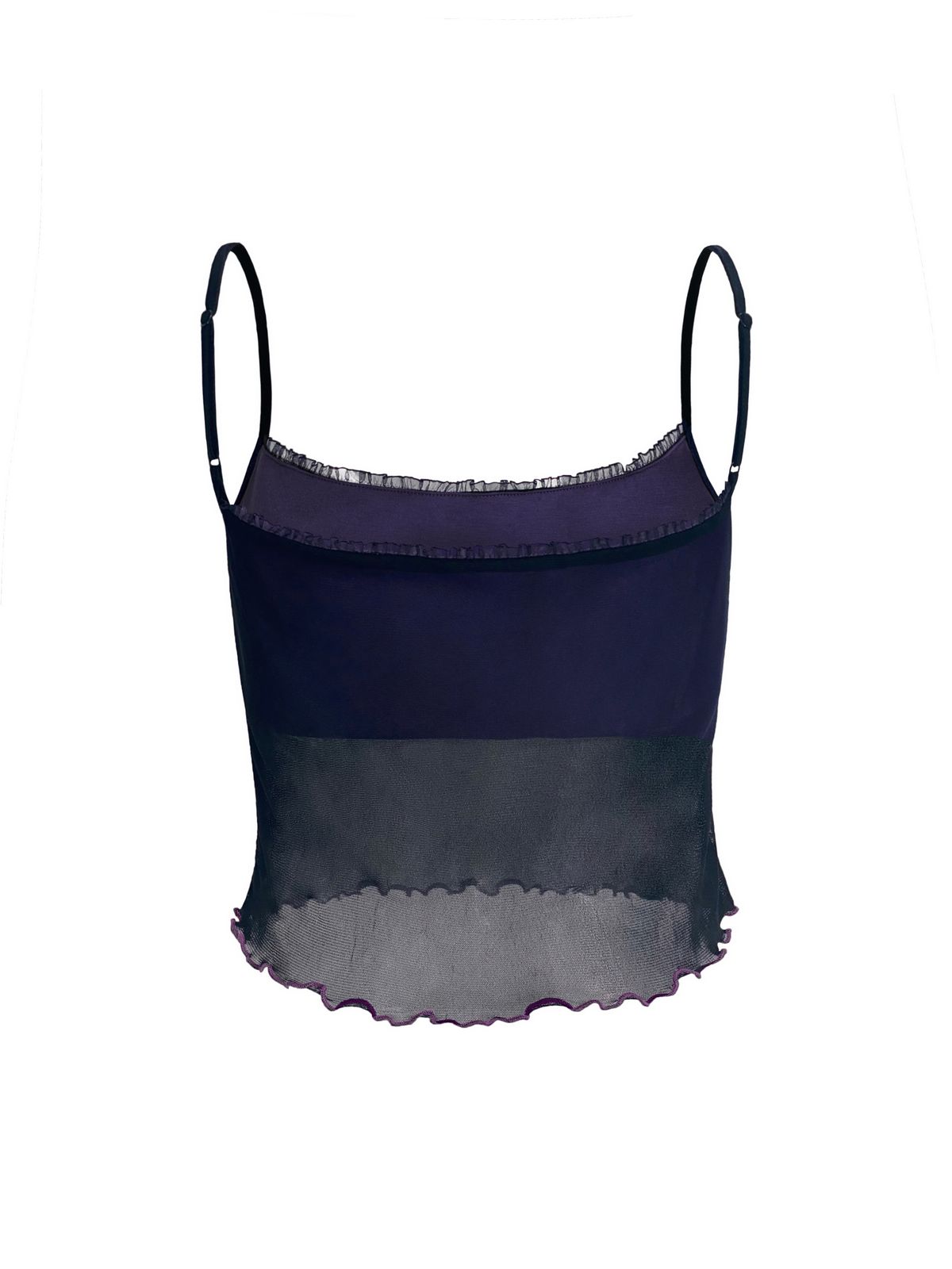Patchwork Mesh Crop Cami Top