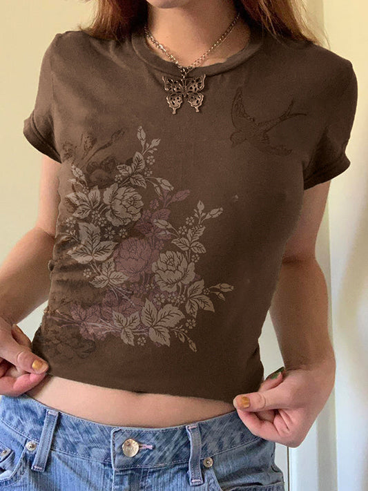Vintage Hand Printed Floral Tee