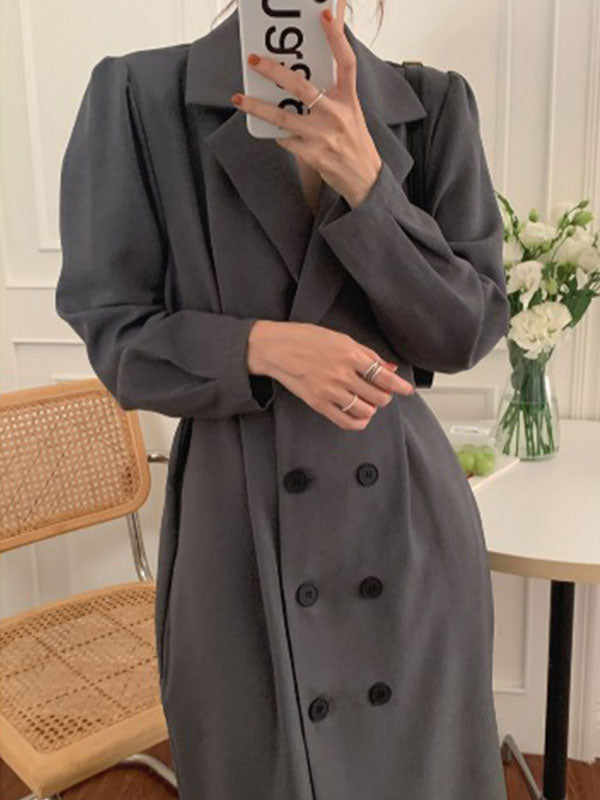 Double Breasted Suit Midi Dress