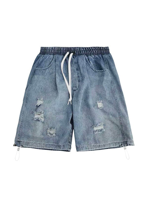 Men's Wash Distressed Skate Denim Shorts