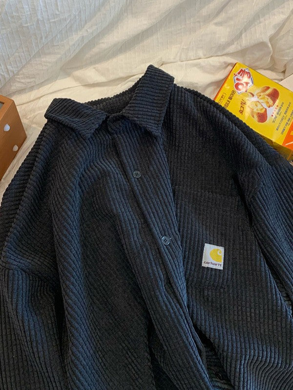 Men's Vintage Long Sleeve Corduroy Shirt