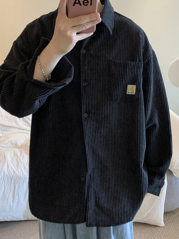 Men's Vintage Long Sleeve Corduroy Shirt