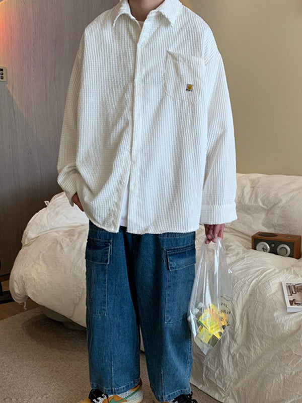 Men's Vintage Long Sleeve Corduroy Shirt