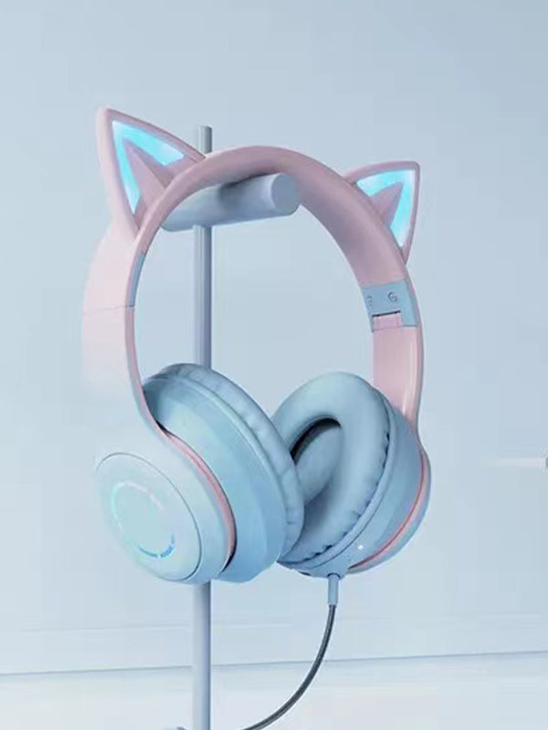 Luminous Gradient Cat Ear Bluetooth Headphone With Mic