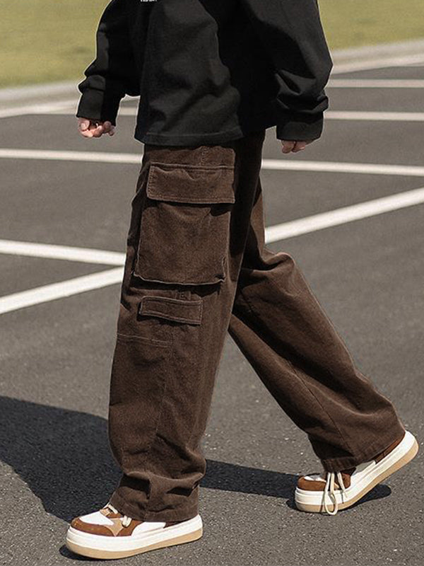 Men's Patch Pocket Vintage Straight Cargo Pants