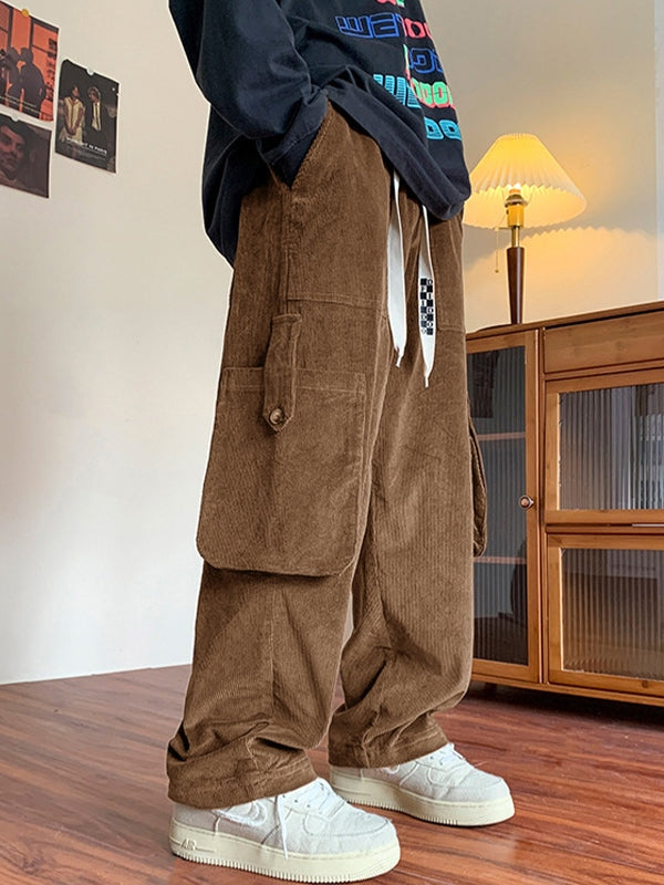 Men's Vintage Straight Leg Corduroy Cargo Pants